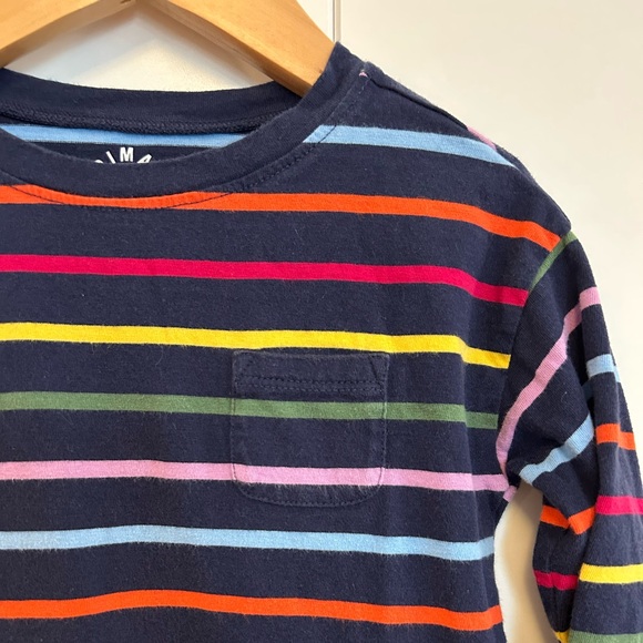 3 Primary long sleeve tees - black, navy, and rainbow stripe - Picture 6 of 11